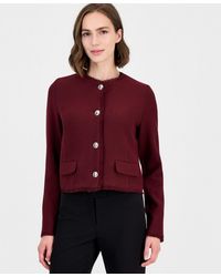 Marella - Emmfilm Textured Stretch-knit Fringe-trim Jacket - Lyst