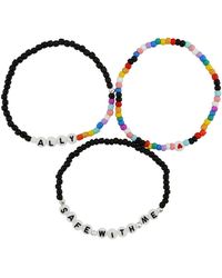 Rebl Jewelry - 3-piece Beaded Stretch Bracelet Set Ally And Safe With Me - Lyst