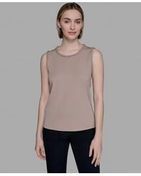 Karl Lagerfeld - Braided-trim Sleeveless Top - Lyst