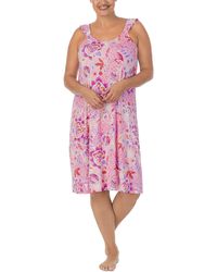 Ellen Tracy - Plus Size Printed Sleeveless Midi Nightgown - Lyst