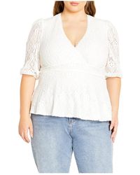 City Chic - Plus Size Christa Lace Top - Lyst