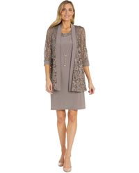 R & M Richards - 2-pc. Sequined Lace Jacket & Necklace Dress Set - Lyst
