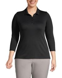 Lands' End - Plus Size Supima Cotton 3/4 Sleeve Polo Shirt - Lyst