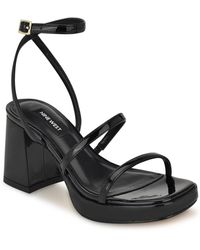 Nine West - Flame Square Toe Strappy Dress Sandals - Lyst