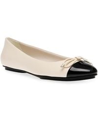 Anne Klein - Luci Cap Toe Ballet Flats - Lyst