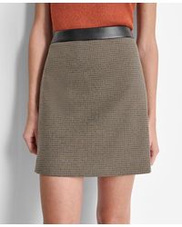 DKNY - Faux-leather-trim Mini Skirt - Lyst