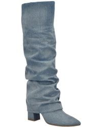 Guess - Geima Knee-high Foldover Slouch Tall Block Heel Dress Boots - Lyst