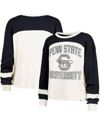 '47 - Penn State Nittany Lions Double Header Curve Raglan Long Sleeve T-shirt - Lyst