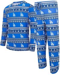 Concepts Sport - Los Angeles Dodgers Knit Ugly Sweater Long Sleeve Top And Pants Set - Lyst