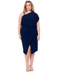 Betsy & Adam - Plus Size High-low Off-the-shoulder Midi Dress - Lyst
