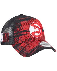 KTZ - Black/red Atlanta Hawks Tip Off A-frame Trucker 9forty Adjustable Hat - Lyst