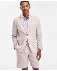 Club Room - Classic-fit Window Pane Linen Blazer - Lyst