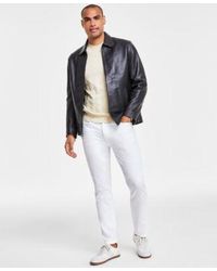 Alfani - Leather Jacket Sweater Straight Fit Pants Created For Macys - Lyst