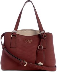 Guess Cathleen 3 Compartment Satchel in Pink Lyst