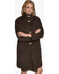 Donna Karan - Stand-collar Single-breasted Coat - Lyst