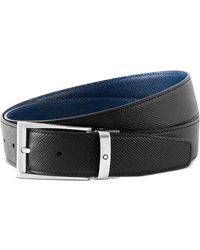 Montblanc - Trapeze Buckle Reversible Leather Belt - Lyst