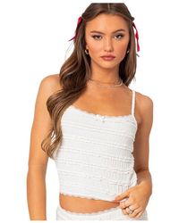 Edikted - Lucy Ruffled Lace Tank Top - Lyst