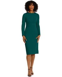 Maggy London - Scuba-crepe Gathered Midi Dress - Lyst