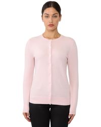 Jennie Liu - 100% Cashmere Button Front Long Sleeve Crewneck Cardigan Sweater - Lyst