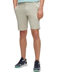 BOSS - Boss By Slim-fit Printed Stretch-cotton Twill Shorts - Lyst