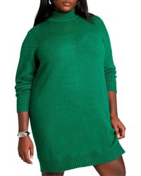 Eloquii - Plus Size Sweater Dress With Sheer Panel - Lyst