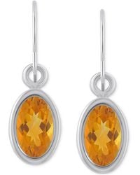 Macy's - Oval Gemstone Drop Earrings - Lyst