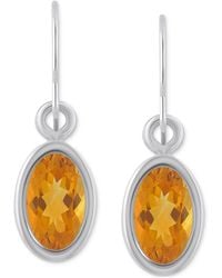 Macy's - Oval Gemstone Drop Earrings - Lyst