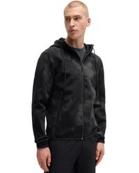 BOSS - Boss By Reflective Artwork Zip-up Hoodie - Lyst