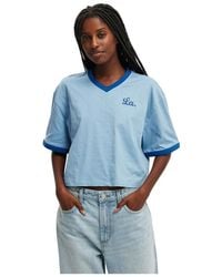 Cotton On - V Neck Boxy Crop Graphic Tee - Lyst