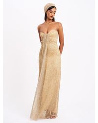 Miss Circle - Ada Rhinestone Embellished Strapless Gown - Lyst