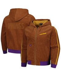The Wild Collective - And Minnesota Vikings Corduroy Full-zip Bomber Hoodie Jacket - Lyst