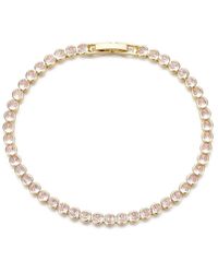 Adornia - Plated Crystal Bezeled Tennis Bracelet - Lyst