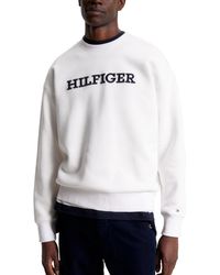 Tommy Hilfiger - Embroidered Monotype Logo Fleece Sweatshirt - Lyst
