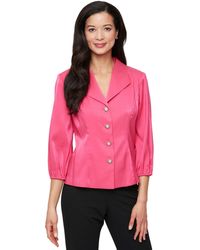 Alex Evenings - Petite Button-front 3/4-sleeve Shimmer Blouse - Lyst