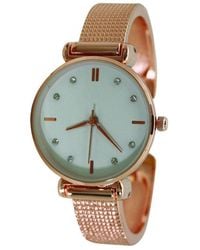 Olivia Pratt - Every Day Textured And Rhinestone Metal Bangle Watch - Lyst