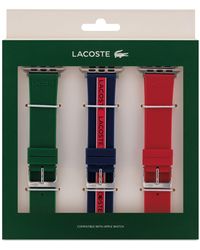 Lacoste Petit Green, Blue & Red Silicone Strap For Apple Watch® 42mm/44mm Gift Set