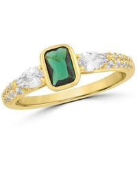 Simona - Radiant Bezel-set Rectangle Pearshaped Cz Ring - Lyst