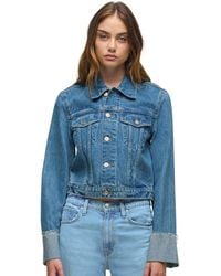 Hudson Jeans - Oversized Collared Neck Denim Jacket - Lyst