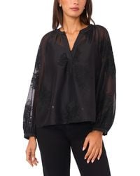Vince Camuto - Half-placket Raglan Long Sleeve Top - Lyst