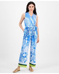 INC International Concepts - Petite Printed Tie-waist Jumpsuit - Lyst