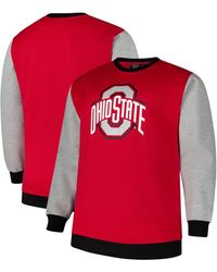 Fanatics - Ohio State Buckeyes Contrast Sleeve Large Chest Big Tall Pullover Sweatshirt - Lyst