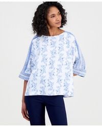 Anne Klein - 3/4-sleeve Boat-neck Top - Lyst