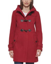 Tommy Hilfiger Womens Standard Wool Blend Classic Hooded Toggle Coat