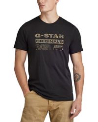 G-Star RAW - Slim-fit Crewneck Distressed Originals Logo T-shirt - Lyst