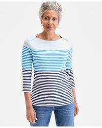 Style & Co. - Printed Pima Cotton 3/4-sleeve Top - Lyst