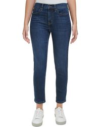 Calvin Klein - Petite High-rise Slim Straight-leg Whisper-soft Jeans - Lyst