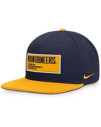 Nike - Navy/gold West Virginia Mountaineers 2025 On-field Patch Pro Dri-fit Snapback Hat - Lyst