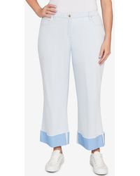 Ruby Rd. - Plus Size Cuffed Pull-on Faux Fly Pants - Lyst