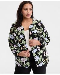 Kasper - Plus Size Floral Print Open-front Jacket - Lyst