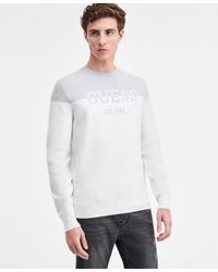 Guess - Kantu Two-tone Crewneck Logo Sweater - Lyst